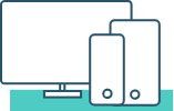 Illustration of desktop, tablet and mobile devices