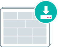 Icon to illustrate downloading a plan